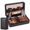 Étui à cigares portable en cuir avec coupe-cigare et cave à cigares – Peut contenir 4 cigares – Idéal pour les garçons dhonn