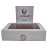 GERMANUS Humidor Cave à cigares Mensalla R avec Hygromètre et Humidifier et Manuel Blanc