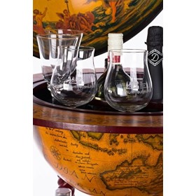 Géant Bar Ouvert Chariot 45043, avec bois deucalyptus piliers, massif dans Antique Rouge Marron, 120&nbsp;cm de haut et 61&nbsp;cm de 