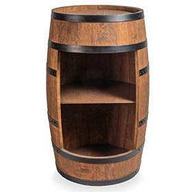 Mini étagère Ronde en Forme de tonneau de vin - avec Alcool - Étagère à Bouteilles en Bois - Décoration - Baril en Bois - pou