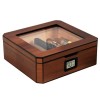 CASE ELEGANCE MAG Humidor, dessus en verre avec joint magnétique, stockage pour 20-30 cigares, noir mat avec matériel noir po