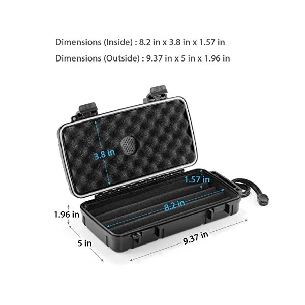 Eligara Cave à cigares de voyage avec disque humidificateur – Imperméable, hermétique, durable et résistant à lécrasement – 