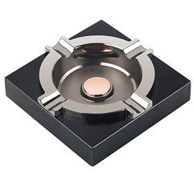 OILP Cendrier à cigares, cadeau cool pour fumeurs à cigares, plateau en métal avec base en bois massif pour la maison/bureau/