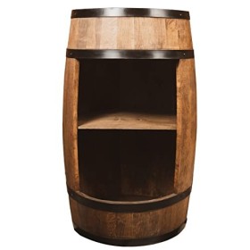 Tonneau en Bois Decoration - Armoire Bar Meuble Rangement Bouteille Alcool - Casier à Vin,Whisky, Bière et Boissons pour Salo