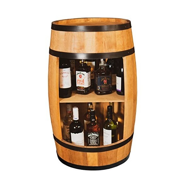Tonneau en Bois Decoration - Armoire Bar Meuble Rangement Bouteille Alcool - Casier à Vin,Whisky, Bière et Boissons pour Salo