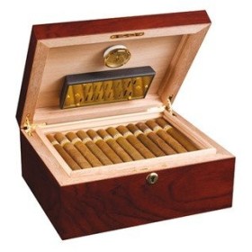 adorini Trieste Humidor - Deluxe, jusquà 75 cigares, en Bois de Rose et de Bois de cèdre Espagnol, avec Serrure et hygromètr