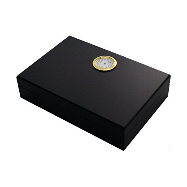 GERMANUS Humidor à cigares pour Voyage, canapé ou terrasse en Marron avec du Bois de cèdre, Un humidificateur et Un hygromètr