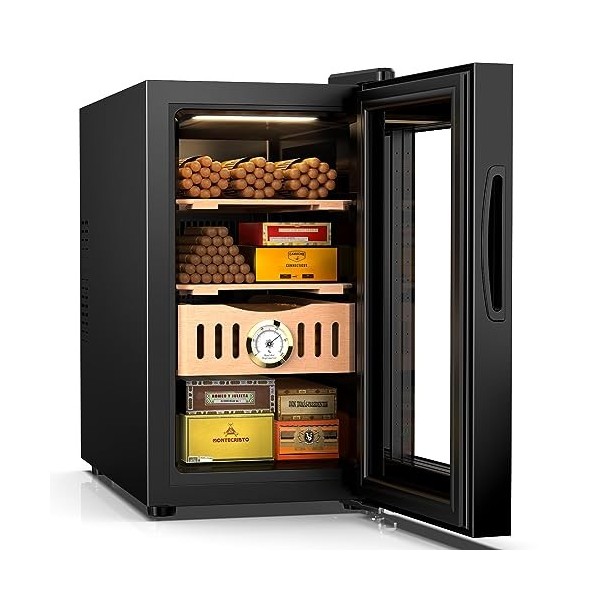 26L Humidor électrique, 200 comptes Humidor réfrigérant avec contrôle de la température de refroidissement, Armoire réfrigéra