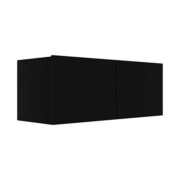 FIRBNUS Meuble TV Noir 80x30x30 cm Aggloméré Meuble HiFi Design Tendance Meuble de Télévision Grand Espace de Rangement pour 