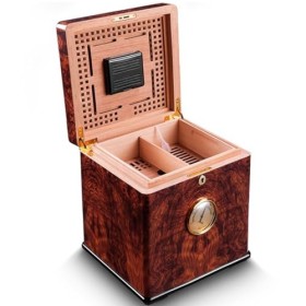 DECORN Armoire à Cigares - Cadeau pour Hommes - Cave à Cigares pour 100 Comptes avec Hygromètre et Humidificateur, Doublure e