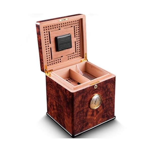 DECORN Armoire à Cigares - Cadeau pour Hommes - Cave à Cigares pour 100 Comptes avec Hygromètre et Humidificateur, Doublure e