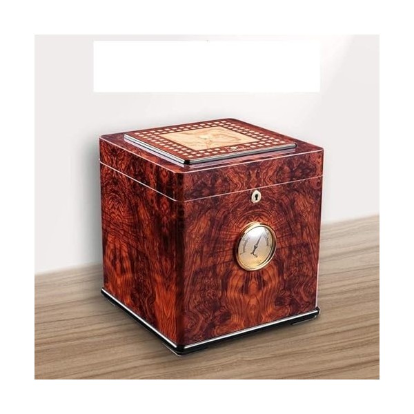 DECORN Armoire à Cigares - Cadeau pour Hommes - Cave à Cigares pour 100 Comptes avec Hygromètre et Humidificateur, Doublure e