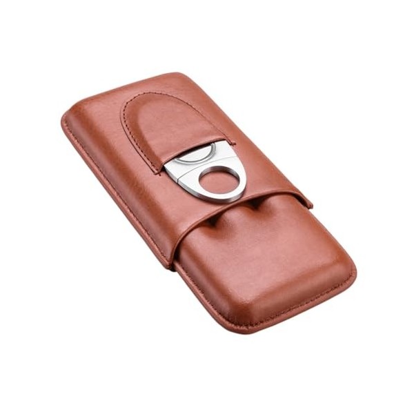 AVLUZ Étui à cigares en cuir portable, étui à cigares fabriqué à la main pouvant contenir jusquà 3 cigares, étui de voyage à