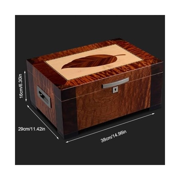 DECORN Létui à Cave à Cigares de Bureau Peut Contenir Jusquà 100 Cigares, Boîte de Rangement en Bois de Cèdre Espagnol avec