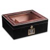 Boîtes À Cigares, Boîte À Cigares Cave À Cigares, Boîte À Cigares Faite À La Main avec Hygromètre Plateau en Verre Cerise Mat