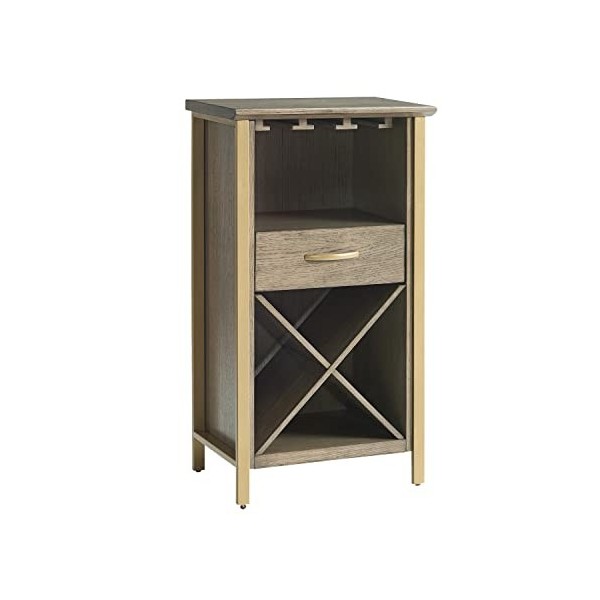 Leick Home 9500-BK Leah Bars et armoires à vin, 35,6 x 50,8 x 91,4 cm, Bois, Dune/doré