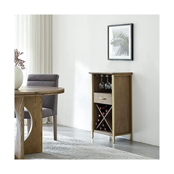 Leick Home 9500-BK Leah Bars et armoires à vin, 35,6 x 50,8 x 91,4 cm, Bois, Dune/doré