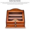DECORN Boîte à Caves à Cigares - Boîte de Rangement en Cèdre Espagnol avec 4 Tiroirs de Rangement, Humidificateur et Hygromèt