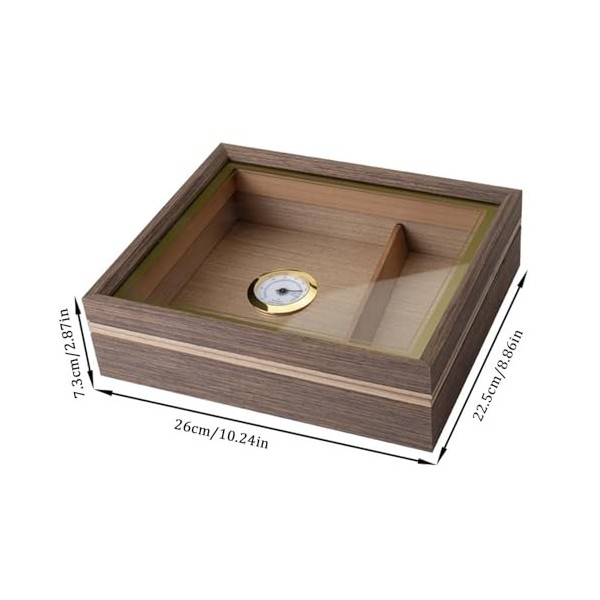 Boîte à Cigares Étui à Cigares en Bois de Noyer Noir, Boîte de Bureau Boîte à Cigares en Bois de Cèdre pour 20 à 25 Cigares a