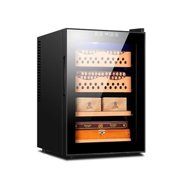 Armoire À Cigares Électrique 50L Armoire À Cigares Électronique Intelligente Étagères en Bois De Cèdre Espagnol Et Tiroirs À 
