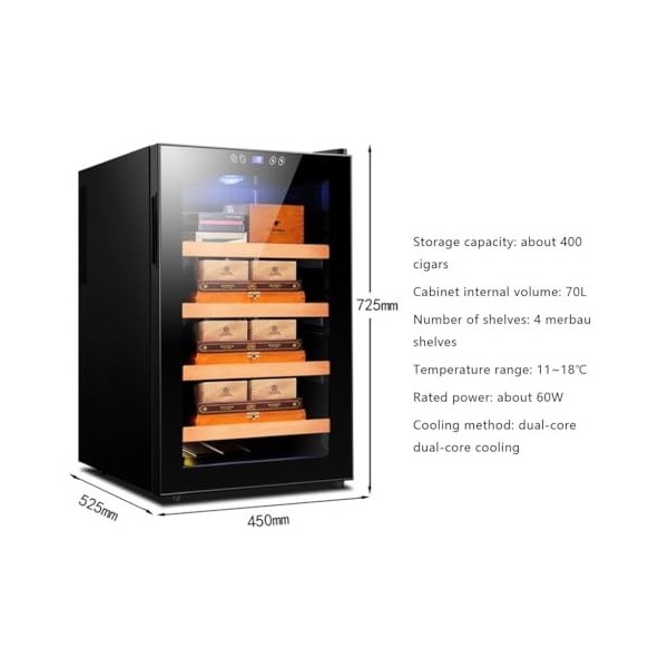 Armoire À Cigares Électrique 50L Refroidisseur De Cave À Cigares Électrique Armoire À Vin Rouge, Réfrigérateur À Thé Peut Con