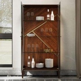 CLAUNEL Cave à Vin Armoire à vin Salle à Manger Grande Armoire à vin Murale en Verre Rouge Armoire à vin Maison Salon vitrine