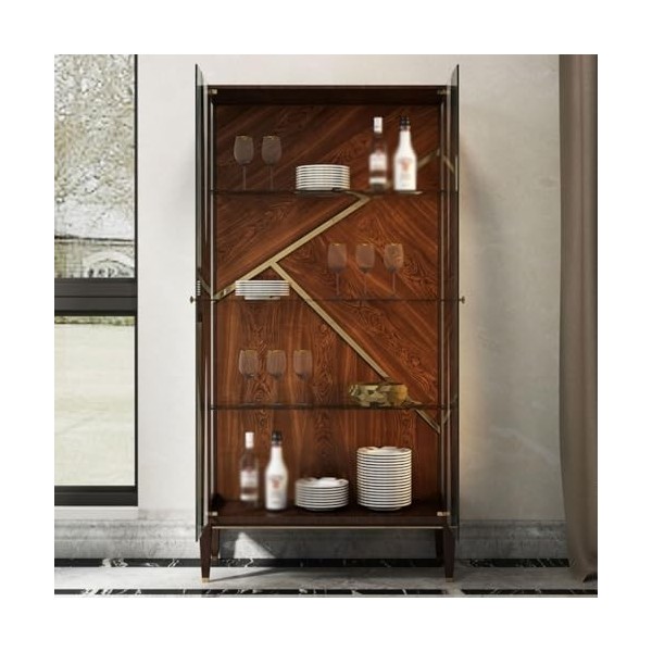 CLAUNEL Cave à Vin Armoire à vin Salle à Manger Grande Armoire à vin Murale en Verre Rouge Armoire à vin Maison Salon vitrine