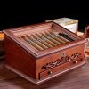 DECORN Cave à Cigares, Boîte à Cigares Cave à Cigares pour Cigares Cubains, Étui à Cigares en Cèdre avec Cave à Cigares en Ve
