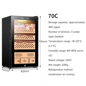 Armoire À Cigares Électrique Cave À Cigares Armoire De Contrôle De Température des Caves À Cigares Électriques 70L Peut Conte