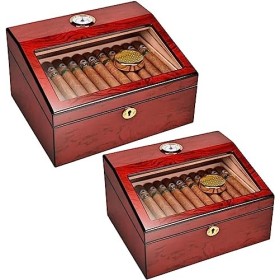 Boîtes À Cigares, Caves À Cigares, Étui À Cigares en Cèdre, Boîte À Cigares À Double Rangement, Boîte À Cigares en Verre, Boî