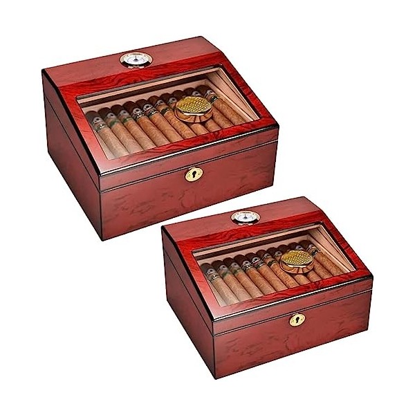 Boîtes À Cigares, Caves À Cigares, Étui À Cigares en Cèdre, Boîte À Cigares À Double Rangement, Boîte À Cigares en Verre, Boî