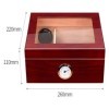 Boîtes À Cigares, Boîte À Cigares de Bureau, Boîte de Rangement pour Cigares en Verre, Finition Cerise avec Hygromètre Et Hum