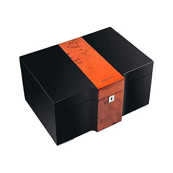 Boîtes À Cigares, Cave À Cigares de Bureau, Boîte de Rangement En Cèdre, Conception Bien Scellée Avec Plateau Et Séparateur R