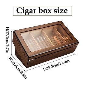 Boîtes À Cigares, Caves À Cigares Boîte À Cigares pour Hommes 13,9 X 8,5 X 6,7 Pouces Étui À Cigares avec Boucle de Verrouill
