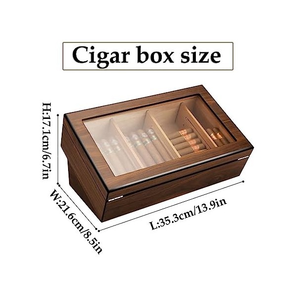 Boîtes À Cigares, Caves À Cigares Boîte À Cigares pour Hommes 13,9 X 8,5 X 6,7 Pouces Étui À Cigares avec Boucle de Verrouill