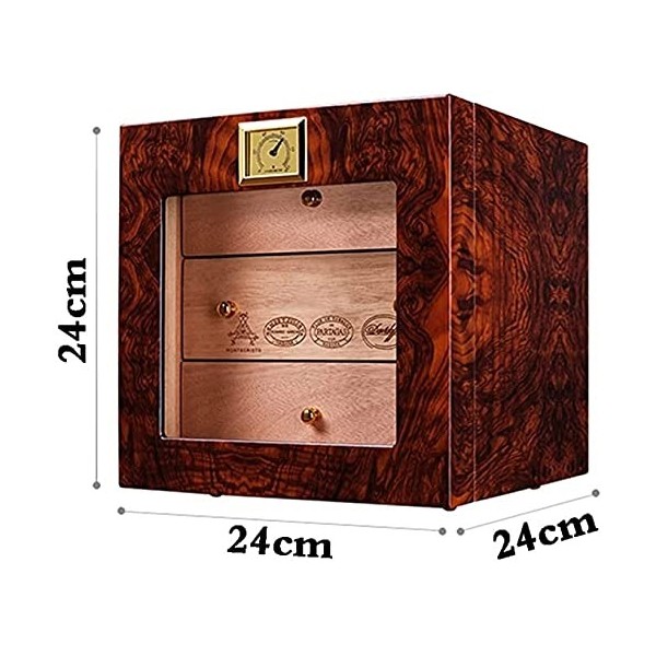 Boîtes À Cigares, Caves À Cigares, Armoire À Cigares À Trois Couches, Étui À Cigares Carré en Cèdre Massif, Boîte À Cigares