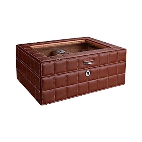Boîtes À Cigares, Caves À Cigares en Cuir Humidificateur Cave À Cigares Desen Verre avec Serrure Boîte À Cigares Capacité Étu