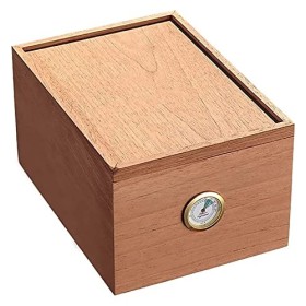 Boîtes À Cigares, Cave À Cigares, Boîte À Cigares Extractible avec Hygromètre Et Fermoir À Montage Frontal, Intérieur en Cèdr