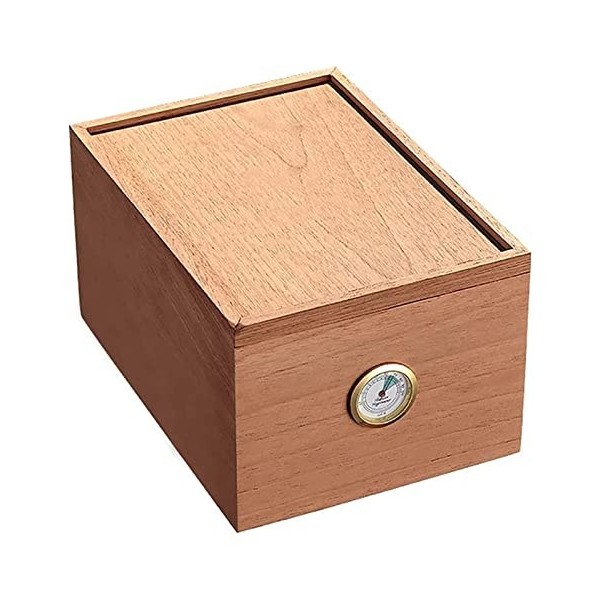 Boîtes À Cigares, Cave À Cigares, Boîte À Cigares Extractible avec Hygromètre Et Fermoir À Montage Frontal, Intérieur en Cèdr