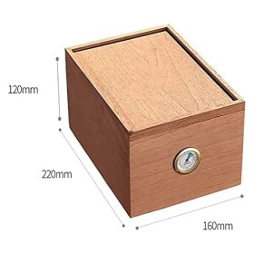 Boîtes À Cigares, Cave À Cigares, Boîte À Cigares Extractible avec Hygromètre Et Fermoir À Montage Frontal, Intérieur en Cèdr