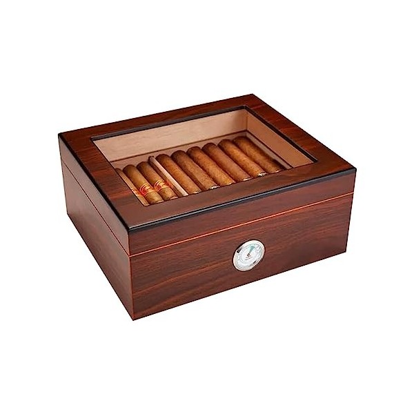 Boîtes À Cigares, Caves À Cigares Cave À Cigares Caves À Cigares Fines Desen Verreavec Hygromètre Boîte de Bureau À Cigares B