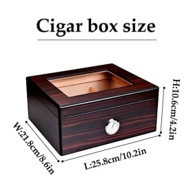 Boîtes À Cigares, Caves À Cigares Cave À Cigares Caves À Cigares Fines Desen Verreavec Hygromètre Boîte de Bureau À Cigares B