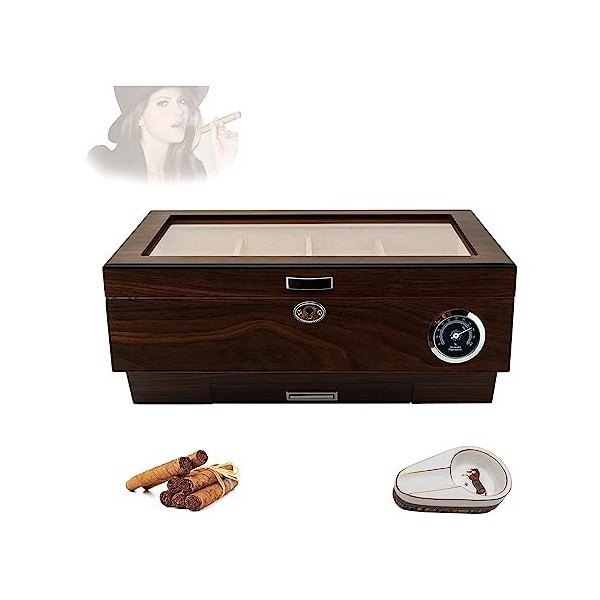 Boîtes À Cigares, Caves À Cigares Boîte de Bureau À Cigares de Capacité, Belle Boîte À Cigares, Humidificateur À Tiroir, Boît