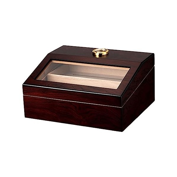 Boîtes À Cigares, Caves À Cigares, Boîte À Cigares en Cèdre, Boîte de Bureau À Cigares Fabriquée À La Main avec Thermomètre E