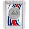 S.T. Dupont Coupe-cigare sur pied blanc/bleu/rouge chromé 003488 23 mm avec support à cigares intégré Série Le Mans