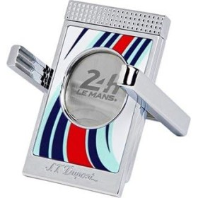 S.T. Dupont Coupe-cigare sur pied blanc/bleu/rouge chromé 003488 23 mm avec support à cigares intégré Série Le Mans