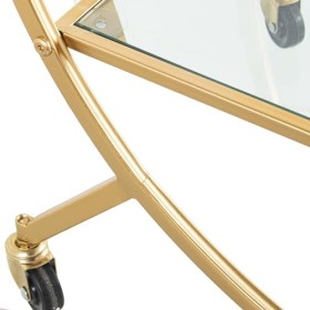 DRW Serveuse, Métal et Verre, doré et Transparent, 37x93x82 cm