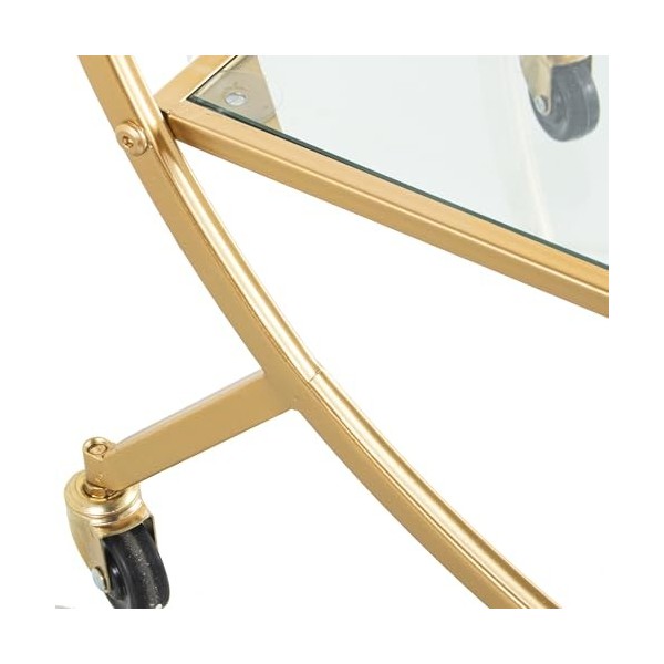 DRW Serveuse, Métal et Verre, doré et Transparent, 37x93x82 cm