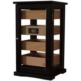 GERMANUS Marques Humidor Armoire « Icosia » avec hygromètre Cristal humidificateur Cave à Cigares