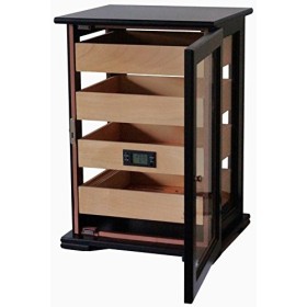 GERMANUS Marques Humidor Armoire « Mutina » avec Hygromètre Cristal humidificateur Cave à Cigares